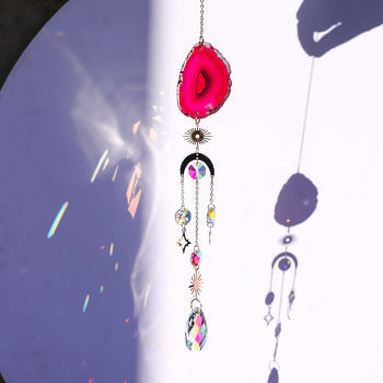 Prirodni bijeli kristalni sun catcher, geometrijski kristalni privjesak, prilagodljiv