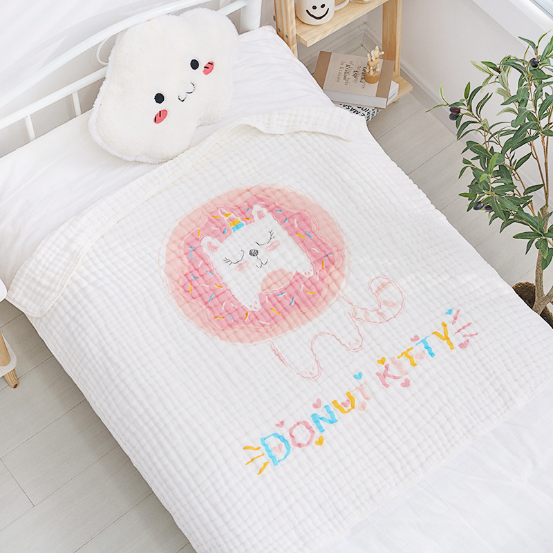 Sešslāņu gazes vannas dvielis zīdaiņiem – 100% kokvilna, 370 g, logotipa apdruka, personalizācija