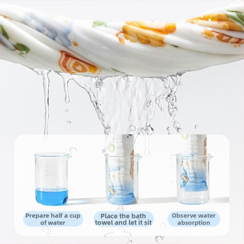 Prosop de baie pentru bebeluși din tifon — 100% bumbac, 350 g, fir pieptănat, Shinando