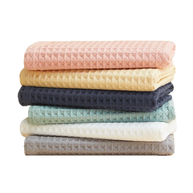 Prosop de față din bumbac cu țesătură waffle, 100–120 g, 3 straturi tifon, jacquard