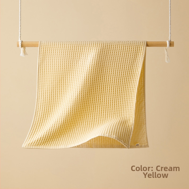 Prosop de față din bumbac cu țesătură waffle, 100–120 g, 3 straturi tifon, jacquard