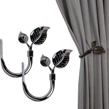 Μεταλλικοί γάντζοι για κουρτίνες, ζευγάρι τοίχου με κεφαλή σε σχήμα φύλλου, μοντέρνο απλό στυλ