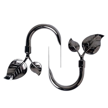 Μεταλλικοί γάντζοι για κουρτίνες, ζευγάρι τοίχου με κεφαλή σε σχήμα φύλλου, μοντέρνο απλό στυλ