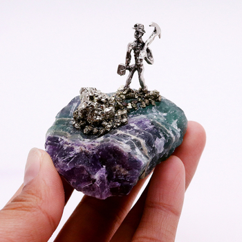 Cluster natural de ametist pentru decor casnic - stil nordic modern minimalist, sculptură manuală, gravură, placare electrolitică, turnare