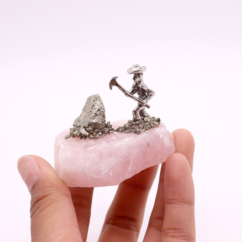 Cluster natural de ametist pentru decor casnic - stil nordic modern minimalist, sculptură manuală, gravură, placare electrolitică, turnare