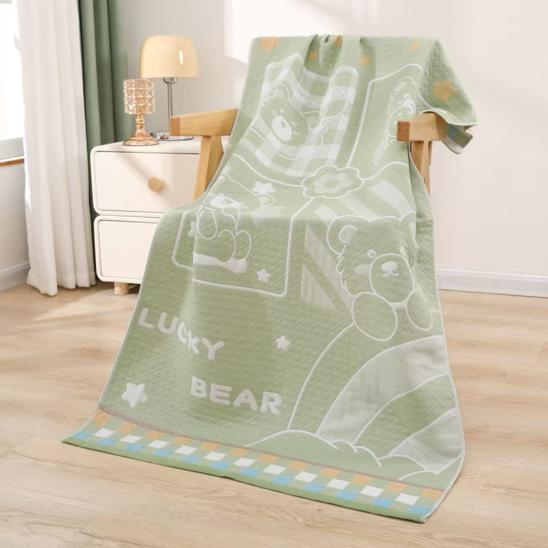 Dječji ručnik za kupanje od gaze pamuka Jacquard, mekan i upijajući