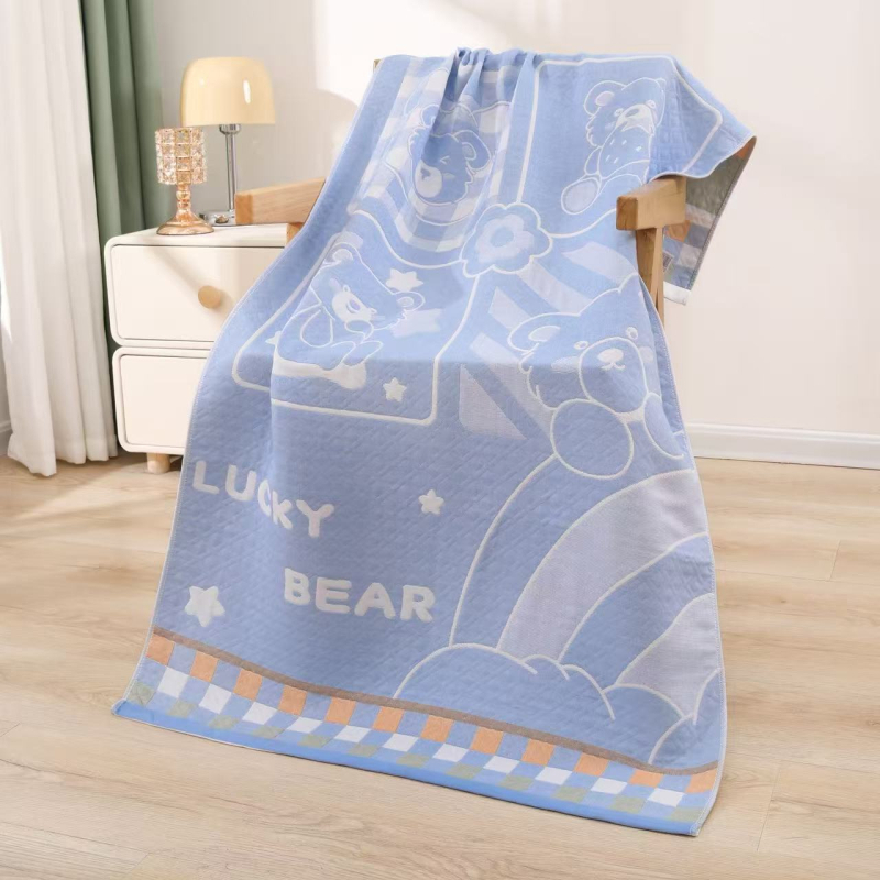Dječji ručnik za kupanje od gaze pamuka Jacquard, mekan i upijajući