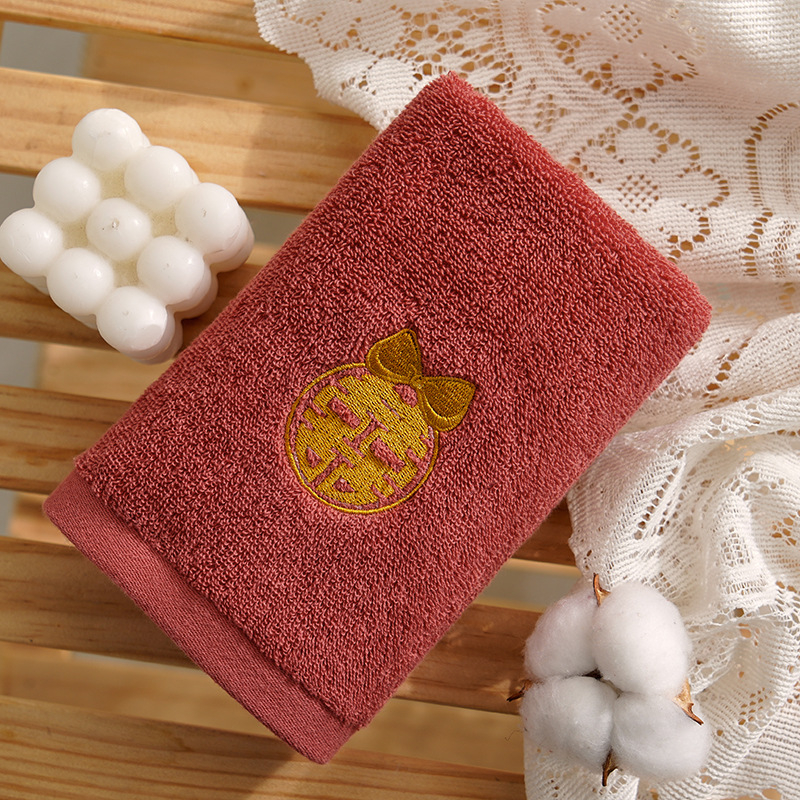 Set svadbenih ručnika od čistog pamuka, 100–120 g, 32s pređa, izvezeno i otisnuto, kutija za poklon – Sanen Home Textile
