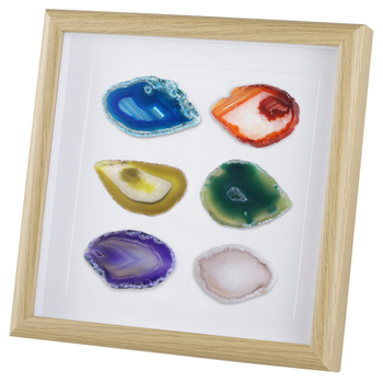 Natūralus agato lakštas rėmo ornamentas — neformuotas natūralus akmuo, išpjautas ir poliruotas, modernus minimalistinis stilius