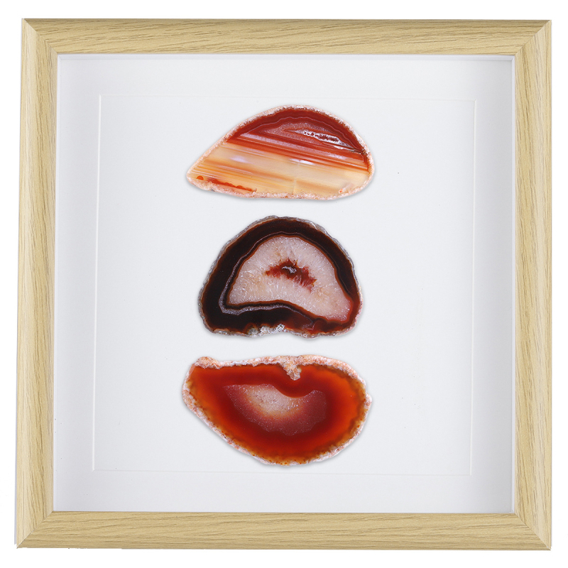 Natūralus agato lakštas rėmo ornamentas — neformuotas natūralus akmuo, išpjautas ir poliruotas, modernus minimalistinis stilius