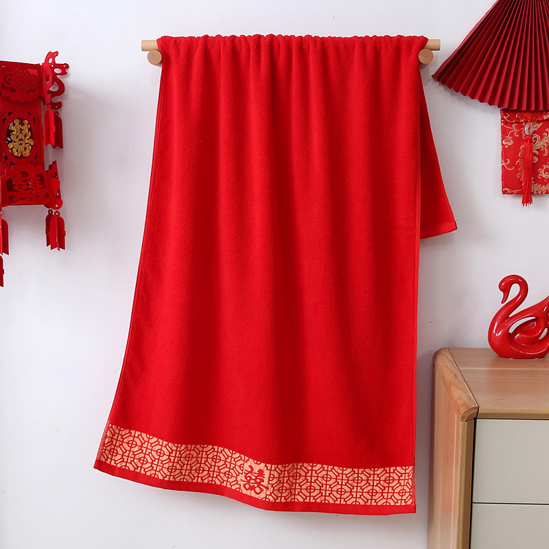 Kupaonski ručnik od pamuka, mekan i upijajući, poklon-set u kutiji za vjenčanje, 300–400 g, jacquard, 32s pređa, upijanje 11–15 s, prilagodljiva obrada