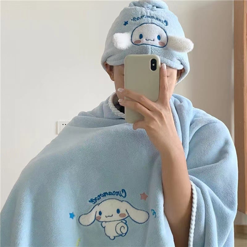 Set de prosoape de baie Yugui Dog, 3 piese, fleece coral, țesătură plată