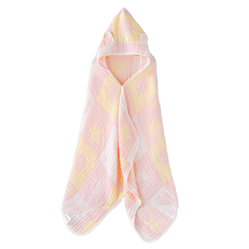 Dječji gauze kupaći ručnik s kapuljačom, pončo, Jacquard, 300–400 g