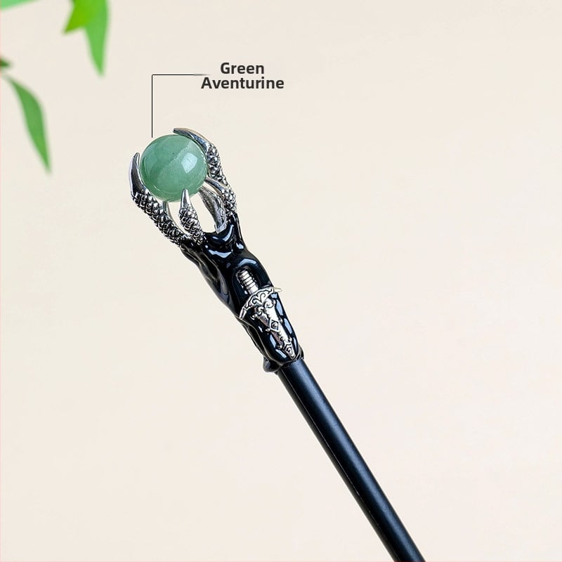 Drakono nagų lazdelė su krištolo rutuliu — neapdorotas akmuo, Runyangshi, krištolo rutulio kategorija, PP maišelis pakuotė, šiuolaikinis minimalistinis stilius