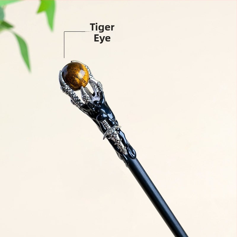 Drakono nagų lazdelė su krištolo rutuliu — neapdorotas akmuo, Runyangshi, krištolo rutulio kategorija, PP maišelis pakuotė, šiuolaikinis minimalistinis stilius