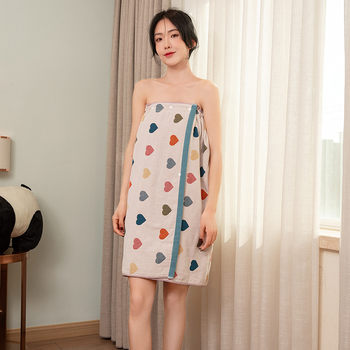 Înfășurare de baie din bumbac țesut în trei straturi, fără bretele, pentru femei, 350 g