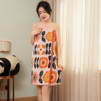 Înfășurare de baie din bumbac țesut în trei straturi, fără bretele, pentru femei, 350 g