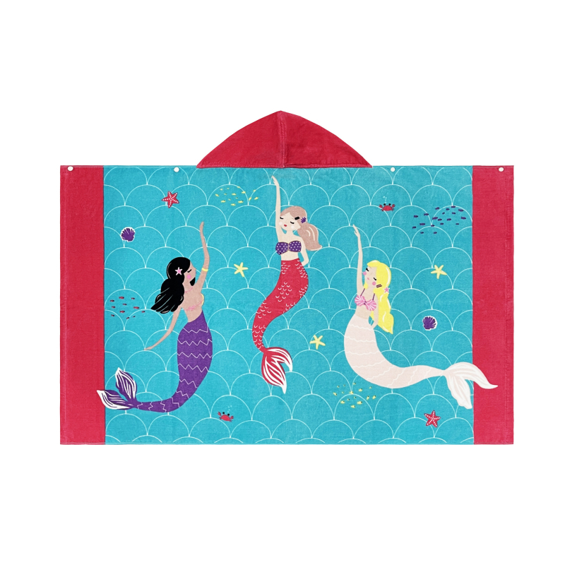 Bayrtic Dječji kapuljačasti ručnik za kupanje, Cartoon motiv, 100% pamuk, 300–400 g, tisak i rezanje velura, za plažu i kupanje