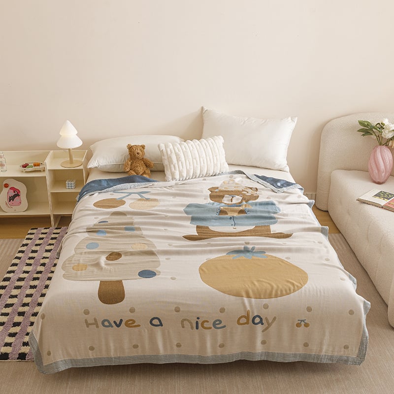 Ljetna deka s karikaturalnim motivom, jednostavan modern dizajn
