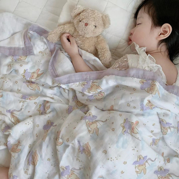 Bērnu segu no bambusa šķiedras, četrslāņu gāze ar multfilmas motīvu, svara zem 300 g, visām sezonām