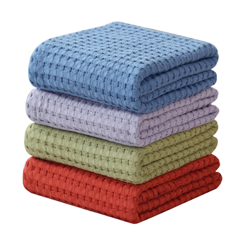 Medvilninis rankšluosčio pledas, 300–499 g, keturi sezonai universalus, šiuolaikinis minimalistinis stilius