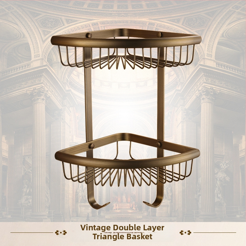 Dvieļu plaukts ar režģa grozu, antīka pārklājums, Eiropas stils, vien-slāņu/dvslāņu, Saiyue