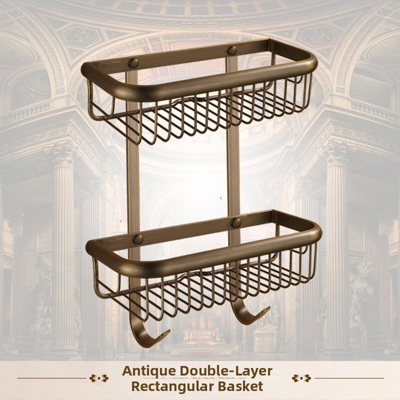 Dvieļu plaukts ar režģa grozu, antīka pārklājums, Eiropas stils, vien-slāņu/dvslāņu, Saiyue