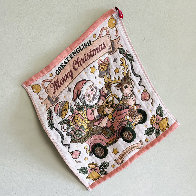 Ruutne köögirätik 100% puuvillast, neljakihiline marli, 32 niidi lõng, Jacquard kudum, imendumine 5–10 s, koos karabiiniga