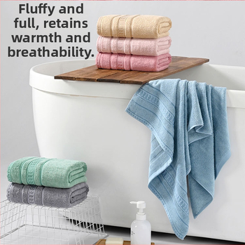 Set prosoape de baie din fibre de bambus: prosop de corp și prosop de față, gros, moale și absorbant, prietenos cu pielea, țesătură simplă, 100 g, fir 32s, personalizare disponibilă