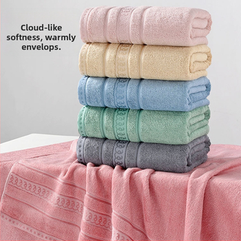 Set prosoape de baie din fibre de bambus: prosop de corp și prosop de față, gros, moale și absorbant, prietenos cu pielea, țesătură simplă, 100 g, fir 32s, personalizare disponibilă