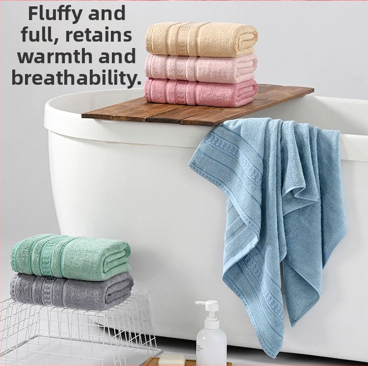 Set prosoape de baie din fibre de bambus: prosop de corp și prosop de față, gros, moale și absorbant, prietenos cu pielea, țesătură simplă, 100 g, fir 32s, personalizare disponibilă