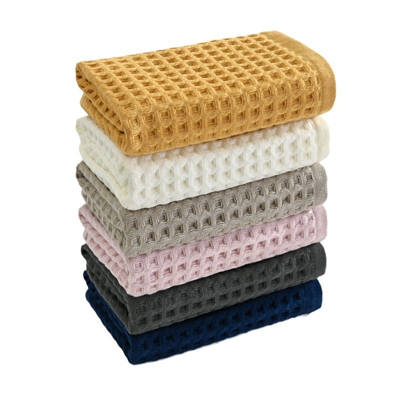 Pamukani kupaoni ručnik klase A s uzorkom waffles honeycomb, 32s vlakna, jacquard/obična tkanina, težina 50–80 g, prilagodljiv