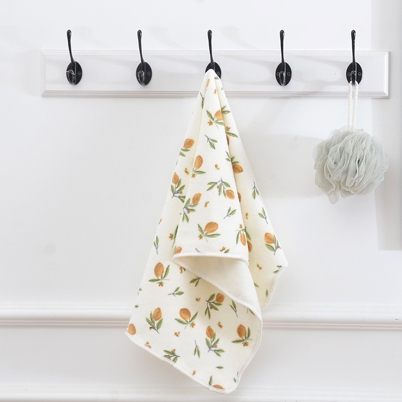 Prosop de baie din fleece coral cu imprimeu floral, 260 g/m², 8 fire, țesătură simplă