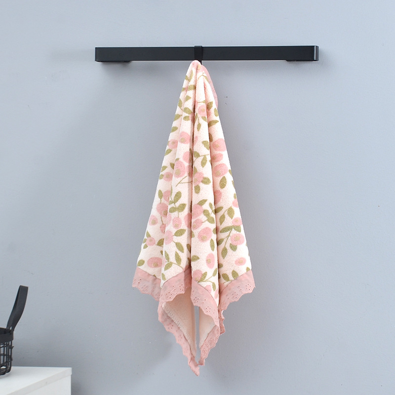 Prosop de baie din fleece coral cu imprimeu floral, 260 g/m², 8 fire, țesătură simplă