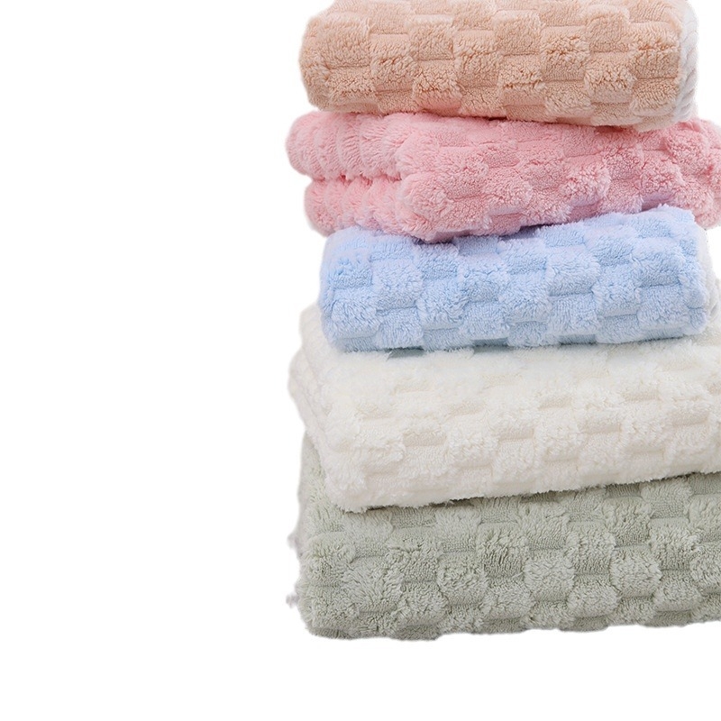 Set prosoape de baie și șapcă de uscare a părului din coral fleece — moale, absorbant, uscare rapidă, 450 g+, țesătură simplă