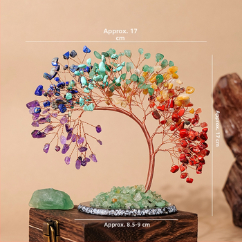 Ametisto kristalo medis, Čakrų ir Gyvenimo medis, Modernus minimalistinis stilius, Pakuotė PP maišelyje