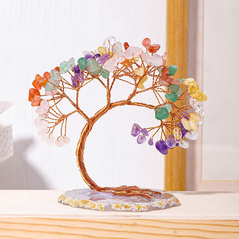 Ametisto kristalo medis, Čakrų ir Gyvenimo medis, Modernus minimalistinis stilius, Pakuotė PP maišelyje