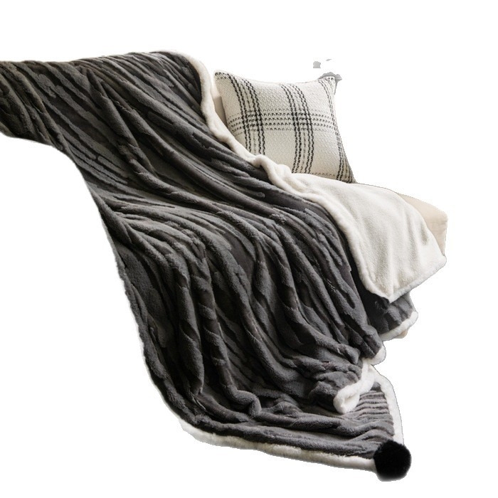 Jacquard deka od zaječje dlake, jednobojni uzorak, težina 2 000–2 999 g, moderni minimalistički stil, pogodna za sve sezone