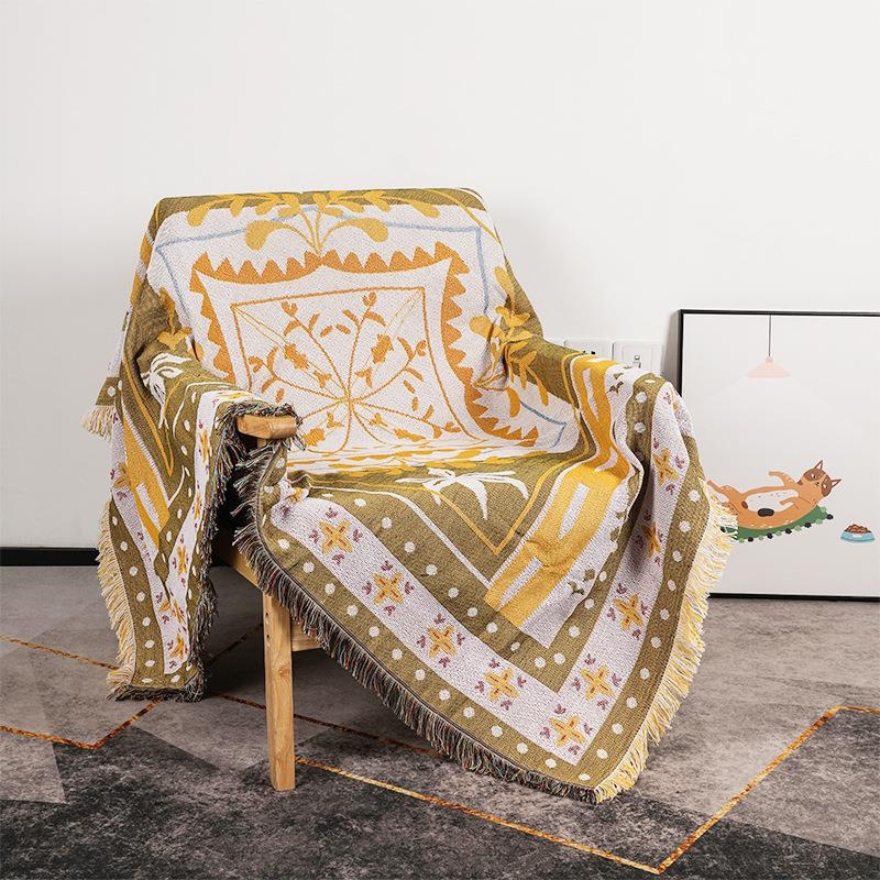 Pamučna deka za kampiranje, boemski stil jacquard, za četiri sezone, težina 800–999 g