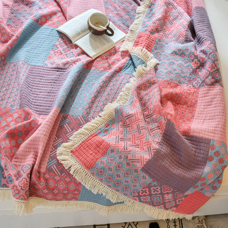 Wan yanshu medvilninė džakardinė antklodė, trijų sluoksnių siūlai, visiems metų laikams, augalų ir gėlių raštas, 300–499 g, retro stilius, pritaikoma