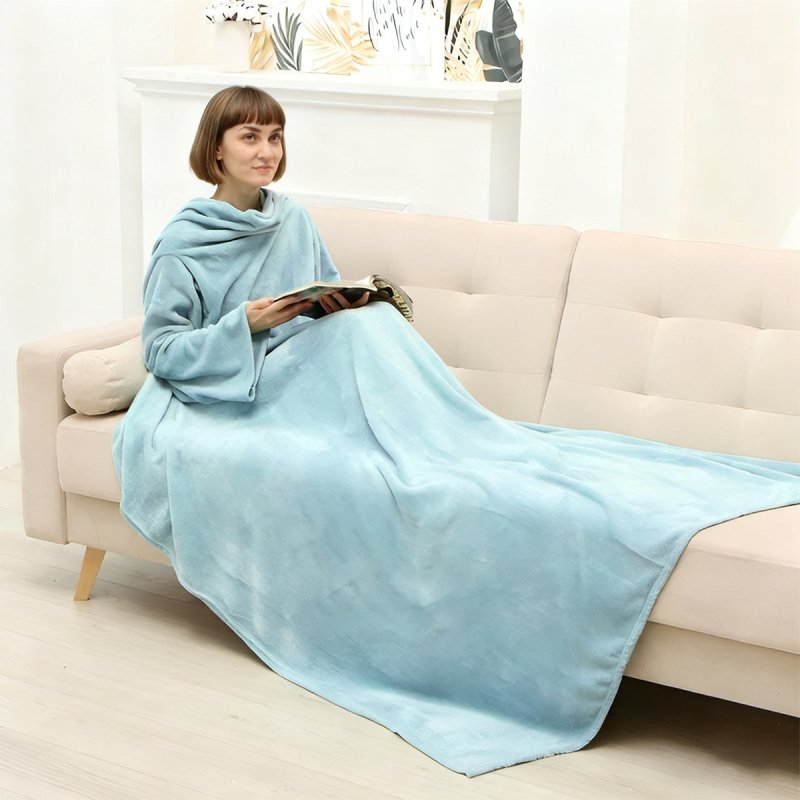 Pătură cu mâneci purtabilă, poliester de iarnă, 230 g, personalizabilă