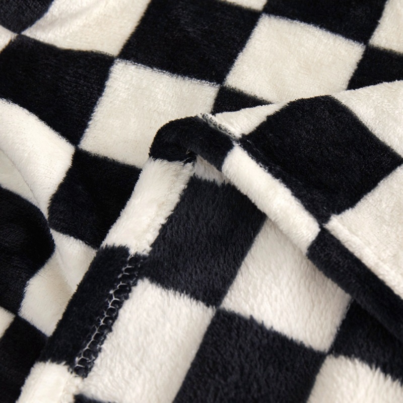 Flanel deka s mrežastim uzorkom, materijal: flanelni fleece, cijelogodišnja upotreba, moderni minimalistički stil