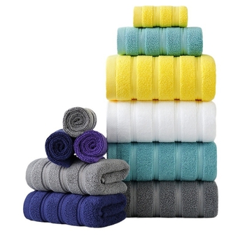 Set de prosoape din bumbac 100% – față și baie, îngroșate, fir 32 pliuri, greutăți 50 g/115 g/450 g, imprimare logo disponibil