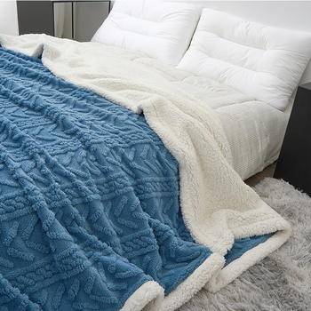 Nova jednobojna deka od ovčje vune, debela, za sofa i kratko drijemanje, jacquard pliš deka