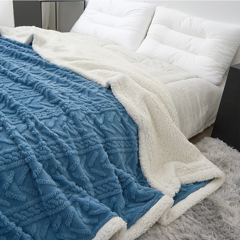 Nova jednobojna deka od ovčje vune, debela, za sofa i kratko drijemanje, jacquard pliš deka