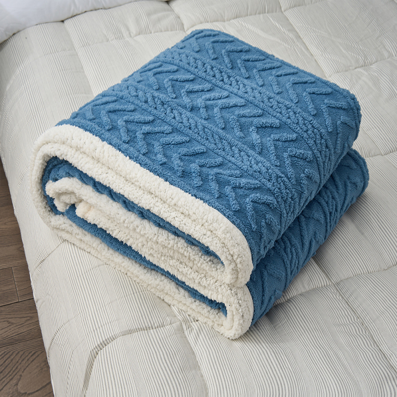 Nova jednobojna deka od ovčje vune, debela, za sofa i kratko drijemanje, jacquard pliš deka