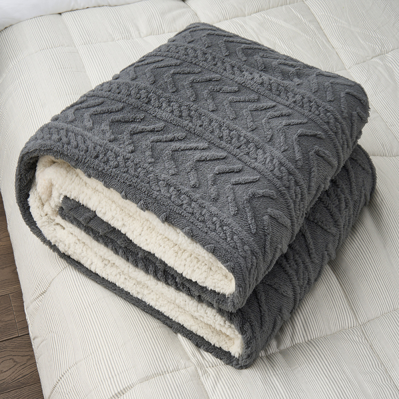 Nova jednobojna deka od ovčje vune, debela, za sofa i kratko drijemanje, jacquard pliš deka