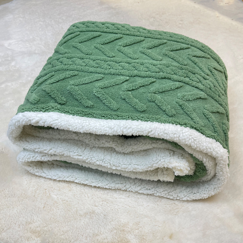 Nova jednobojna deka od ovčje vune, debela, za sofa i kratko drijemanje, jacquard pliš deka