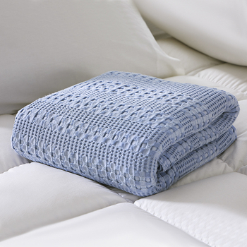 Vaflinio audinio pledas, 50% bambuko pluoštas, 50% medvilnė, Nordic stilius, vasaros naudojimui, svoris iki 300 g