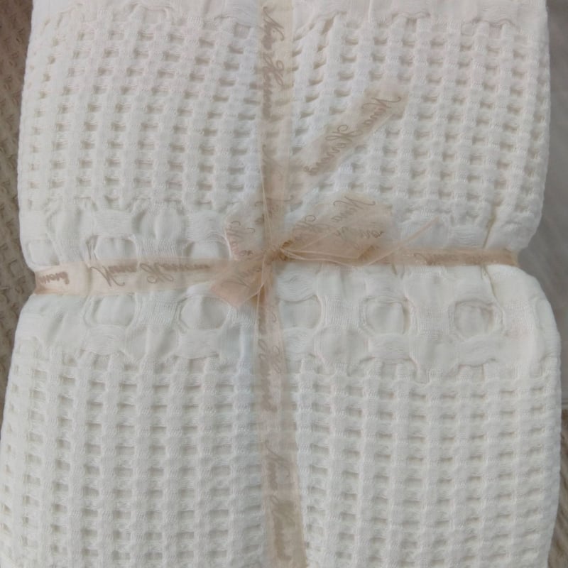 Vaflinio audinio pledas, 50% bambuko pluoštas, 50% medvilnė, Nordic stilius, vasaros naudojimui, svoris iki 300 g